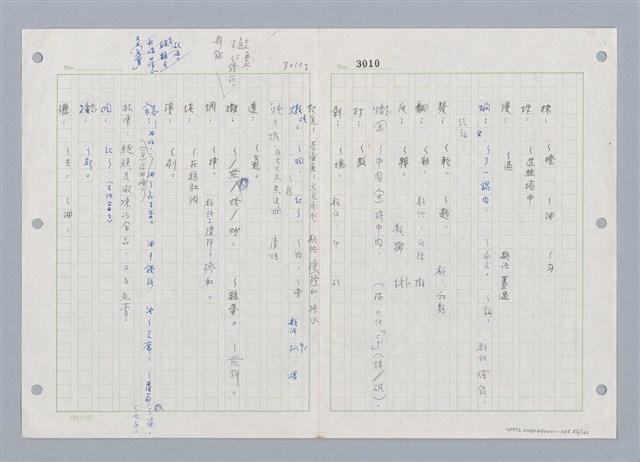 主要名稱：國台對照活用辭典印製手稿/副題名：ㄓㄢˇ~ㄓㄨㄟˋ圖檔，第83張，共123張