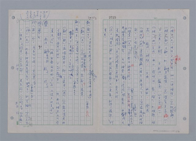 主要名稱：國台對照活用辭典印製手稿/副題名：ㄗㄨㄥˋ~ㄘㄨㄥ圖檔，第7張，共84張