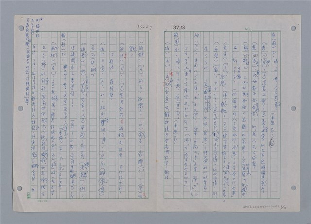 主要名稱：國台對照活用辭典印製手稿/副題名：ㄗㄨㄥˋ~ㄘㄨㄥ圖檔，第11張，共84張