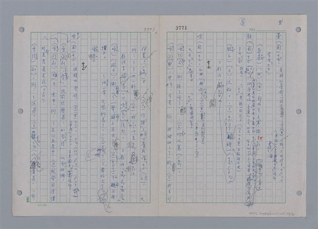 主要名稱：國台對照活用辭典印製手稿/副題名：ㄗㄨㄥˋ~ㄘㄨㄥ圖檔，第55張，共84張