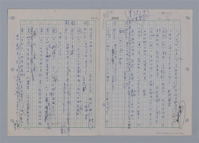 主要名稱：國台對照活用辭典印製手稿/副題名：ㄘㄨㄥ~ㄜˊ圖檔，第3張，共122張