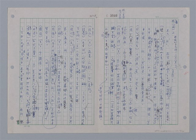 主要名稱：國台對照活用辭典印製手稿/副題名：ㄘㄨㄥ~ㄜˊ圖檔，第9張，共122張