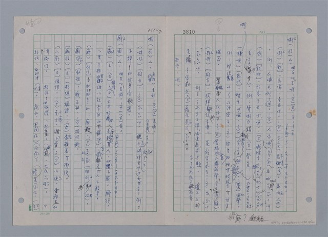 主要名稱：國台對照活用辭典印製手稿/副題名：ㄘㄨㄥ~ㄜˊ圖檔，第11張，共122張