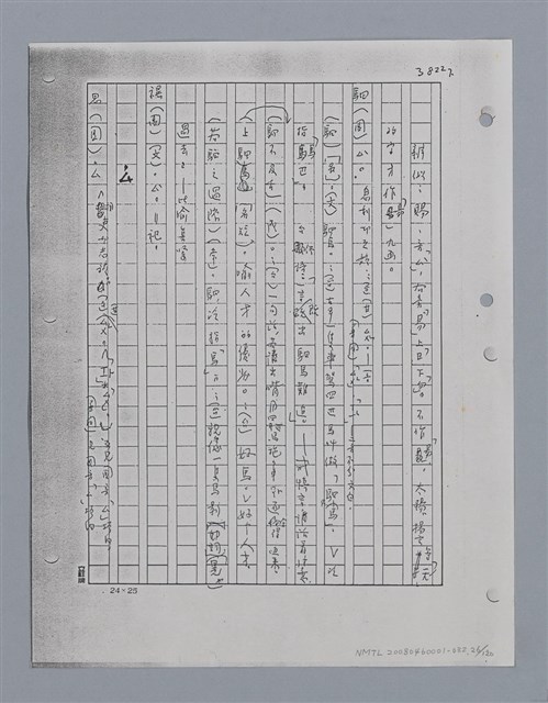 主要名稱：國台對照活用辭典印製手稿/副題名：ㄘㄨㄥ~ㄜˊ圖檔，第26張，共122張