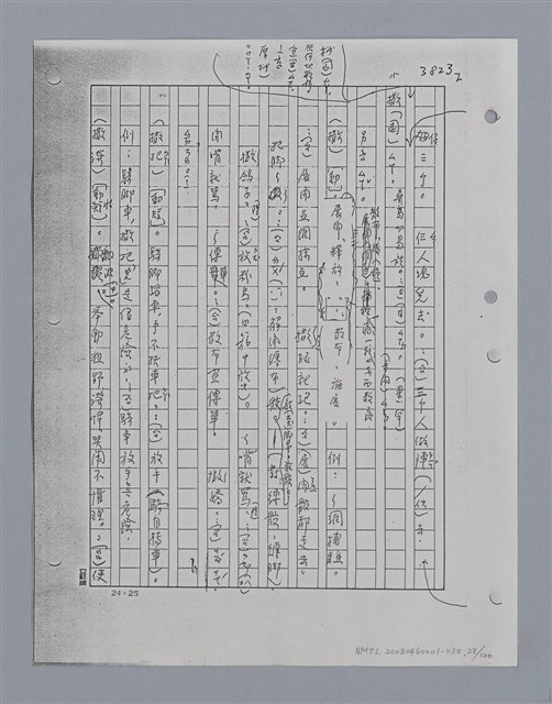 主要名稱：國台對照活用辭典印製手稿/副題名：ㄘㄨㄥ~ㄜˊ圖檔，第28張，共122張
