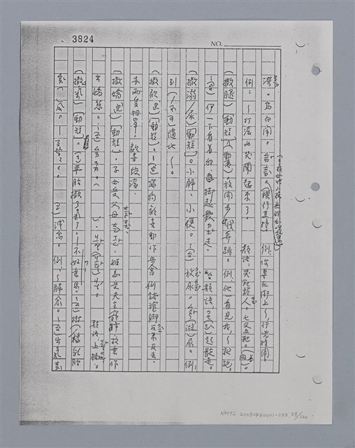 主要名稱：國台對照活用辭典印製手稿/副題名：ㄘㄨㄥ~ㄜˊ圖檔，第29張，共122張