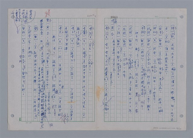 主要名稱：國台對照活用辭典印製手稿/副題名：ㄘㄨㄥ~ㄜˊ圖檔，第74張，共122張