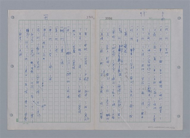 主要名稱：國台對照活用辭典印製手稿/副題名：ㄜˊ~一ˋ圖檔，第83張，共150張
