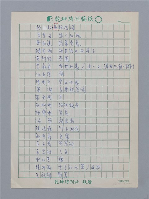 主要名稱：笠下的一群之目錄/劃一題名：笠下的一群；笠詩人作品選讀圖檔，第3張，共4張