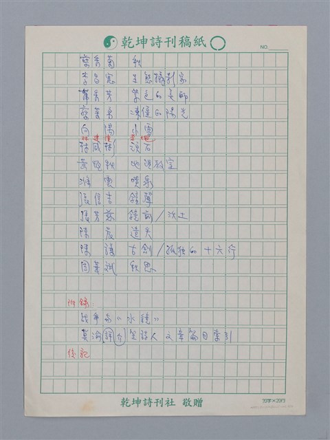 主要名稱：笠下的一群之目錄/劃一題名：笠下的一群；笠詩人作品選讀圖檔，第4張，共4張