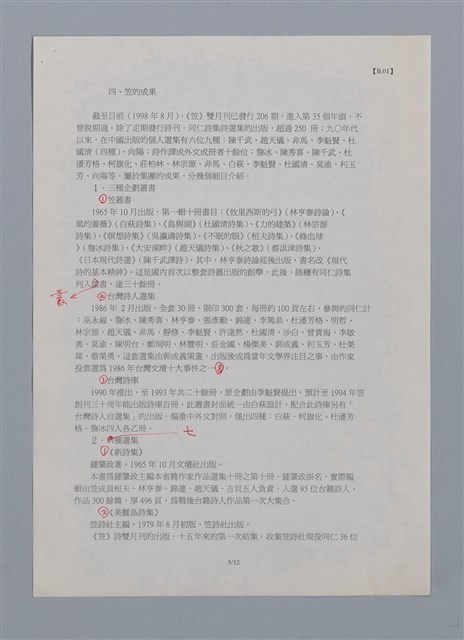 主要名稱：笠下的一群/劃一題名：笠下的一群；笠詩人作品選讀圖檔，第48張，共55張