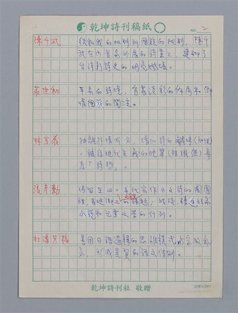 主要名稱：笠詩人小評/劃一題名：笠下的一群；笠詩人作品選讀圖檔，第3張，共17張