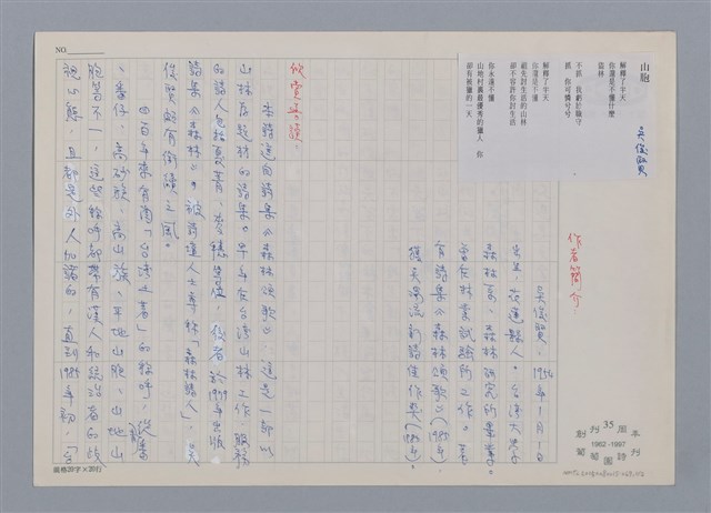主要名稱：山胞 吳俊賢/劃一題名：笠下的一群；笠詩人作品選讀圖檔，第1張，共4張