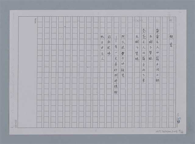 主要名稱：卷1 羅浪中文詩集（影本）/劃一題名：《羅浪詩文集》編輯資料圖檔，第31張，共72張