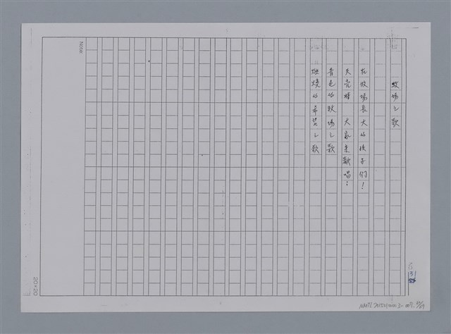 主要名稱：卷1 羅浪中文詩集（影本）/劃一題名：《羅浪詩文集》編輯資料圖檔，第32張，共72張