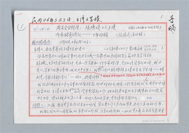 主要名稱：國立台灣文學館周末文學對談：張騰蛟VS王璞圖檔，第1張，共5張