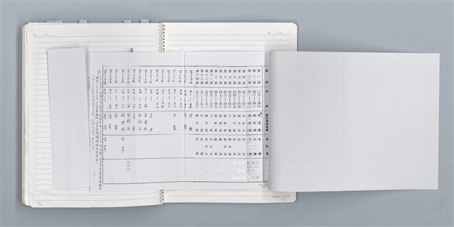 主要名稱：與張默、辛鬱合編《文協六十年》，張騰蛟執筆部分的原始小抄與剪報圖檔，第76張，共79張