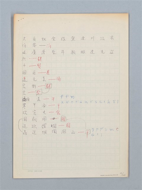 主要名稱：《古今韻會舉要》研讀筆記圖檔，第17張，共107張