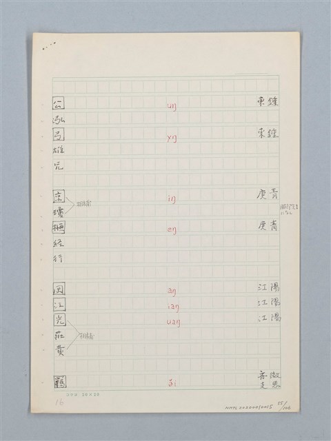 主要名稱：《古今韻會舉要》研讀筆記圖檔，第55張，共107張