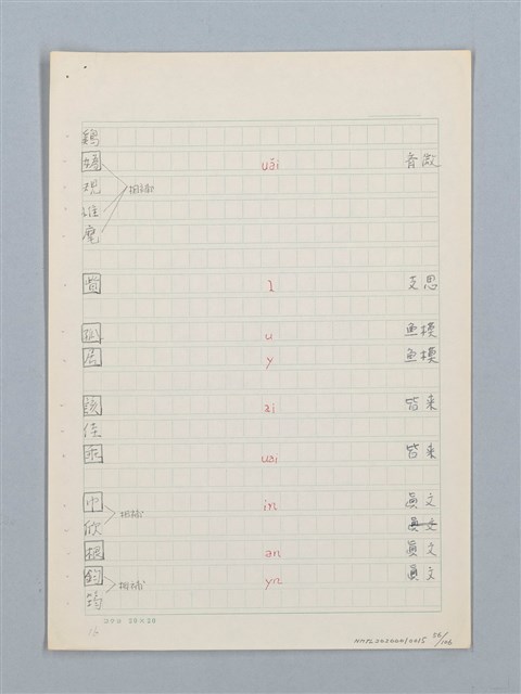 主要名稱：《古今韻會舉要》研讀筆記圖檔，第56張，共107張