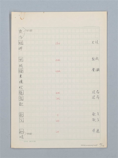 主要名稱：《古今韻會舉要》研讀筆記圖檔，第58張，共107張