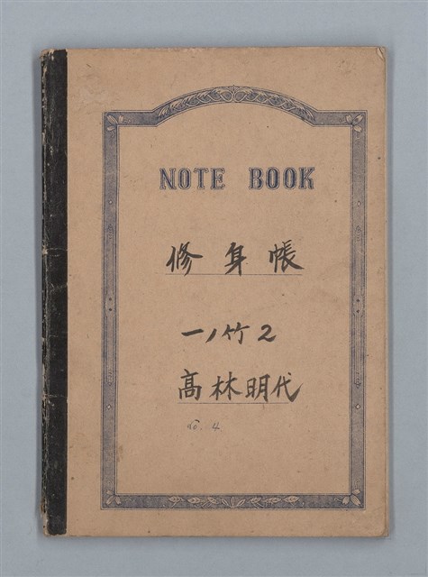 主要名稱：1953-11-04～1955-07-27 記事（筆記本）圖檔，第1張，共40張