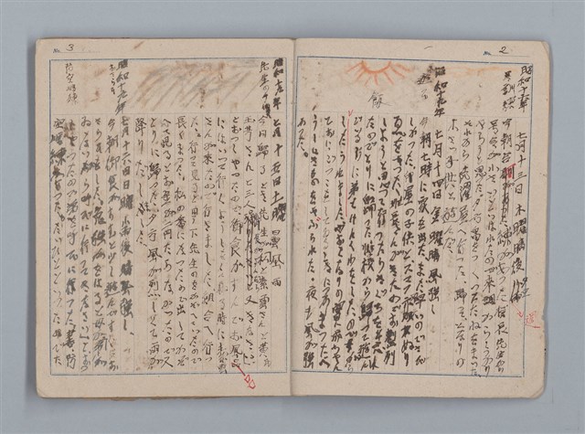 主要名稱：昭和19年度 日記帳（筆記本）圖檔，第3張，共36張