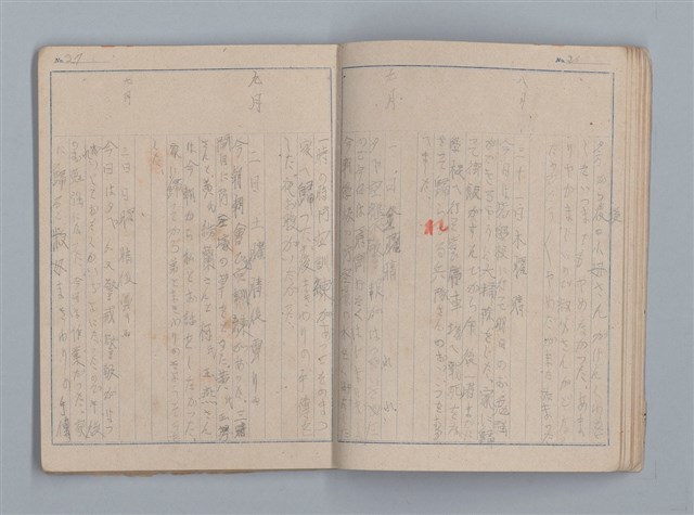 主要名稱：昭和19年度 日記帳（筆記本）圖檔，第15張，共36張