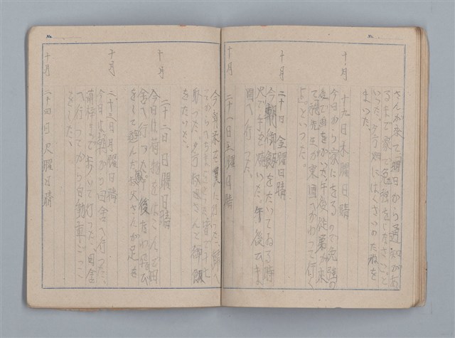 主要名稱：昭和19年度 日記帳（筆記本）圖檔，第26張，共36張