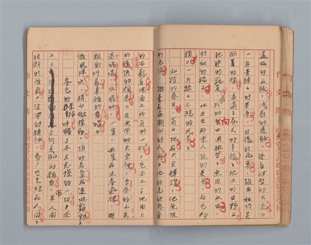 主要名稱：省立高雄商業職業學校作文簿：高級科一年級下學期（「憶除夕」等）圖檔，第23張，共54張