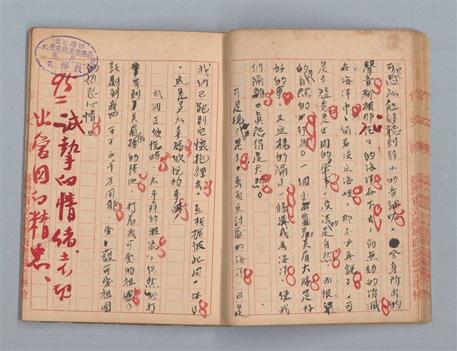 主要名稱：省立高雄商業職業學校作文簿：高級科一年級上學期（「日記的一頁」等）圖檔，第23張，共53張