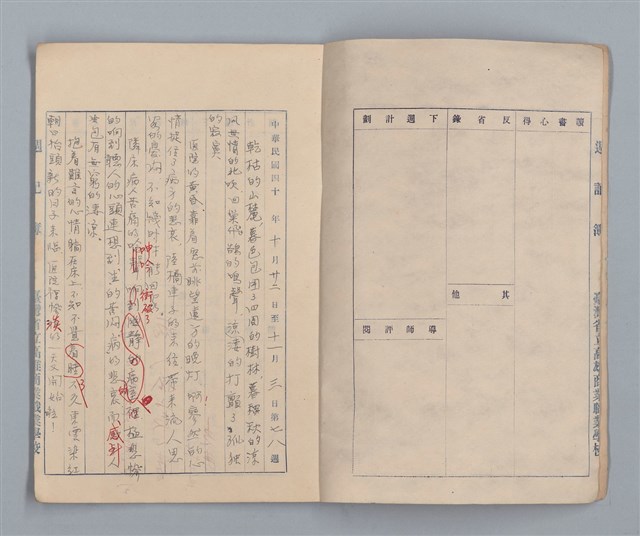 主要名稱：省立高雄商業職業學校週記簿：高級部三年級上學期圖檔，第3張，共14張