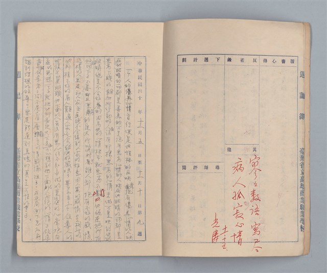 主要名稱：省立高雄商業職業學校週記簿：高級部三年級上學期圖檔，第4張，共14張
