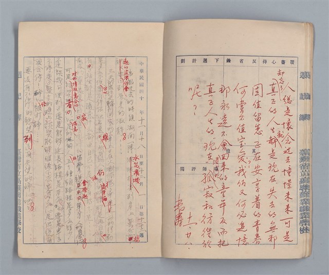 主要名稱：省立高雄商業職業學校週記簿：高級部三年級上學期圖檔，第7張，共14張
