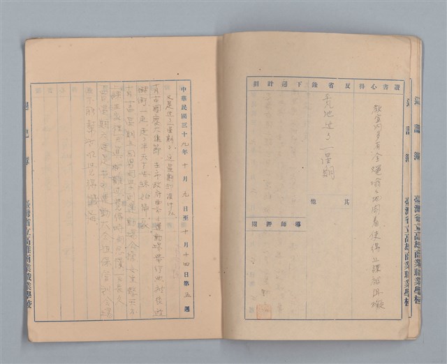 主要名稱：省立高雄商業職業學校週記簿：高級部二年級上學期圖檔，第6張，共15張