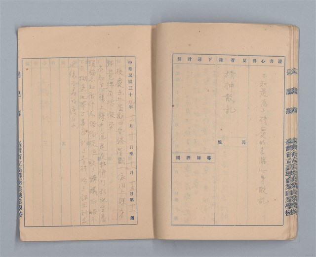 主要名稱：省立高雄商業職業學校週記簿：高級部二年級上學期圖檔，第12張，共15張