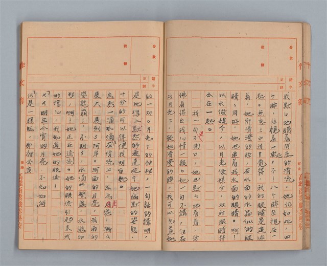 主要名稱：省立高雄商業職業學校作文簿：高級部二年級下學期（「被寒冷侵略的一天」等）圖檔，第24張，共35張