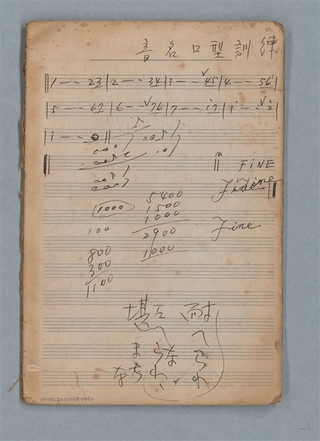 主要名稱：樂理筆記及詞曲草稿（南一出品筆記本）圖檔，第1張，共20張