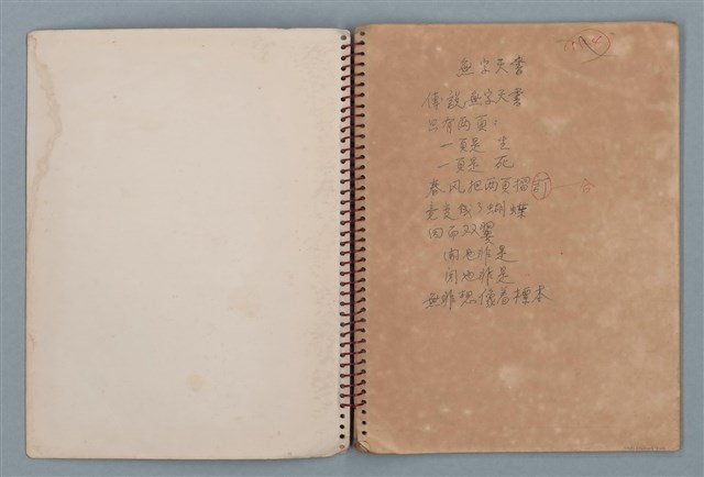主要名稱：無字天書等詩作手稿（筆記本）圖檔，第2張，共15張