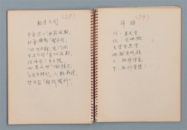 主要名稱：小數點等詩作手稿（筆記本）圖檔，第23張，共41張