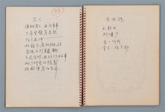 主要名稱：陳圓圓題詩、雙曲線等詩作手稿（筆記本）圖檔，第15張，共41張