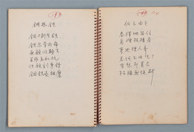 主要名稱：陳圓圓題詩、雙曲線等詩作手稿（筆記本）圖檔，第30張，共41張