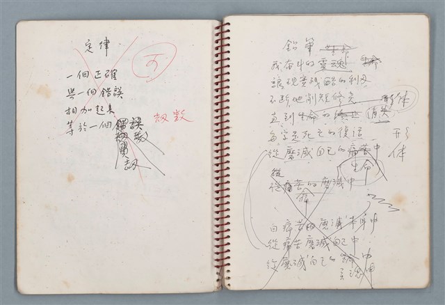 主要名稱：潛水艇等詩作手稿（筆記本）圖檔，第5張，共38張
