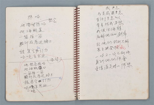 主要名稱：潛水艇等詩作手稿（筆記本）圖檔，第6張，共38張