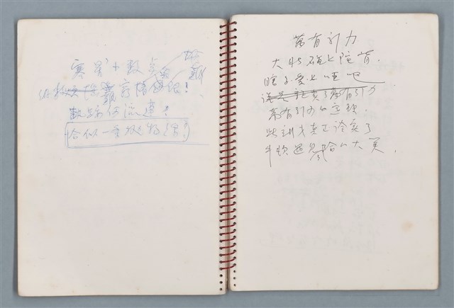 主要名稱：潛水艇等詩作手稿（筆記本）圖檔，第21張，共38張