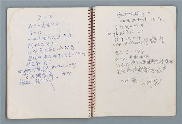 主要名稱：潛水艇等詩作手稿（筆記本）圖檔，第33張，共38張