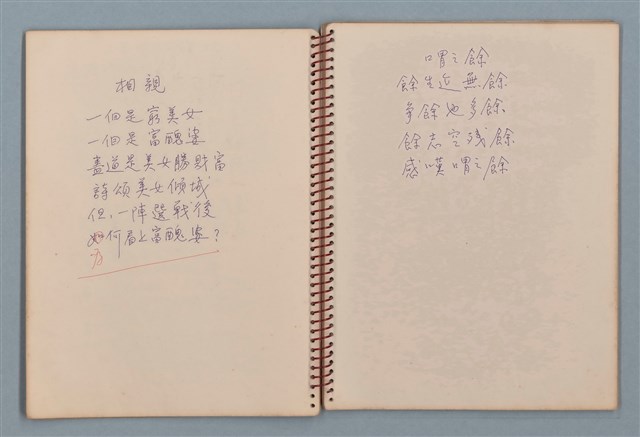 主要名稱：空門聯立方程式等詩作手稿（筆記本）圖檔，第16張，共41張