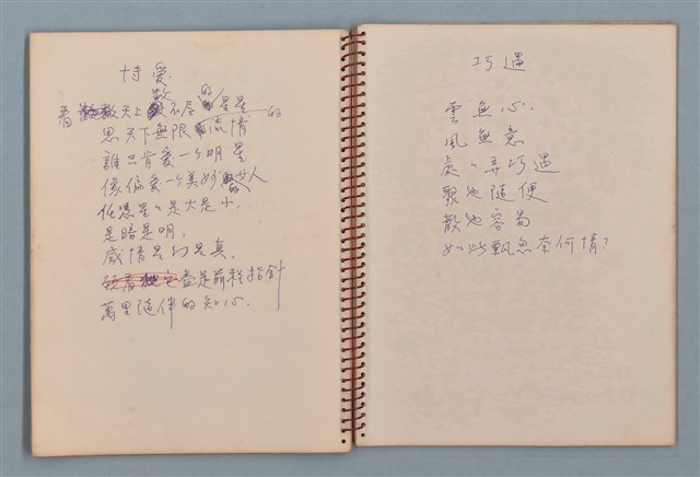 主要名稱：空門聯立方程式等詩作手稿（筆記本）圖檔，第24張，共41張