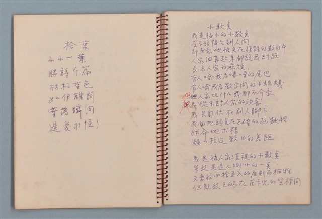 主要名稱：空門聯立方程式等詩作手稿（筆記本）圖檔，第25張，共41張