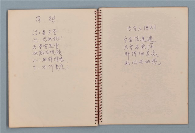 主要名稱：空門聯立方程式等詩作手稿（筆記本）圖檔，第29張，共41張